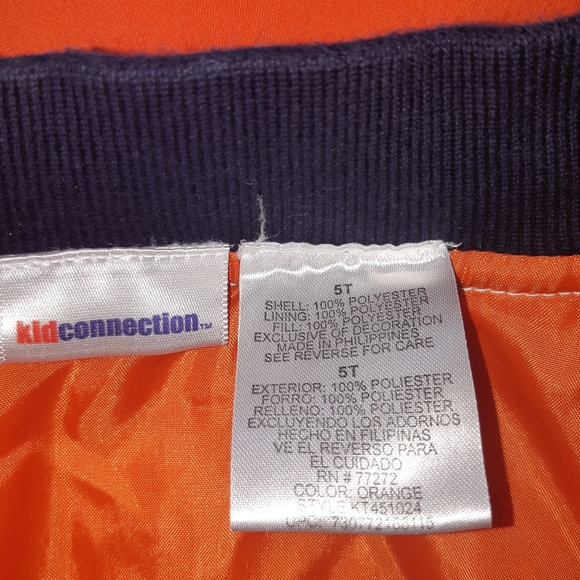 Kid Connection Boy Jacket Size 5T, orange 2 pocket - Picture 7 of 8